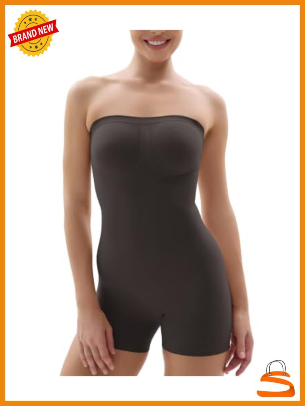 SHAPERX Strapless Shortie Bodysuit Tummy Control Seamless Sculpt Shapewear